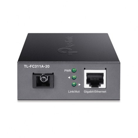 TP-LINK | Gigabit Single-Mode WDM Media Converter | TL-FC311A-20 | Gigabit SC Fiber Port | 10/100/1000 Mbps RJ45 Port (Auto MDI/ - 4